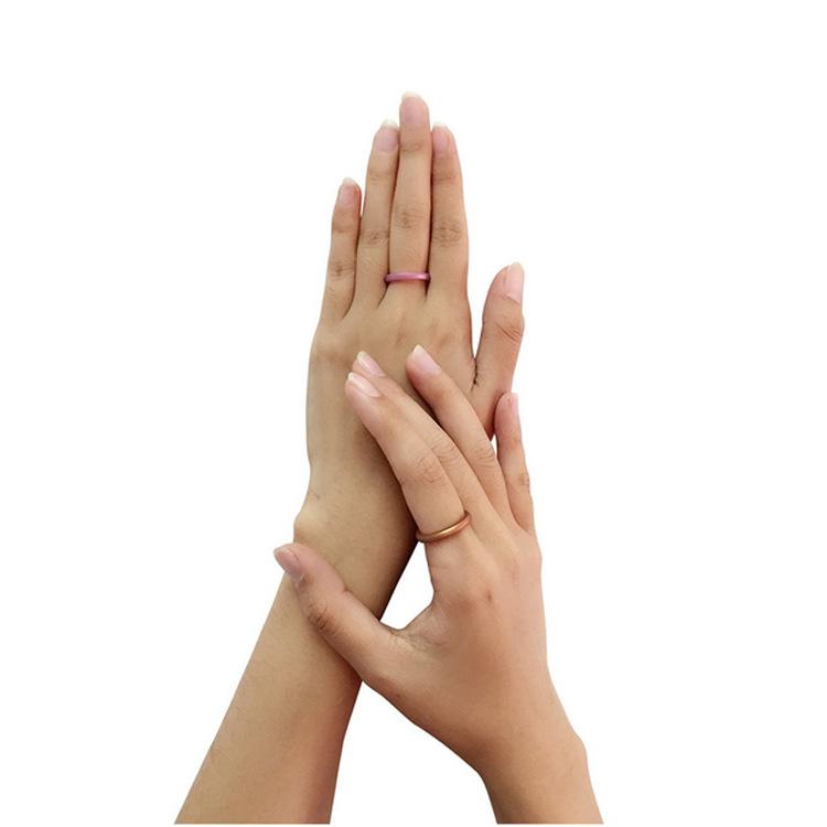 Изображение товара: 3 мм, тонкие гипоаллергенные силиконовые кольца, повседневное Спортивное Экологичное резиновое кольцо для женщин и девочек, ювелирные изделия на палец, размер 4 5 6 7 8