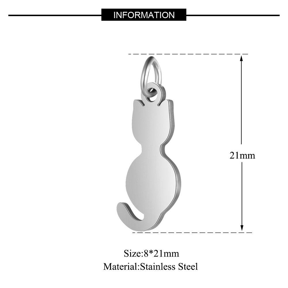 Изображение товара: Очаровательные Подвески в виде кошек из полированной нержавеющей стали с животными для самостоятельного изготовления браслетов ожерелий ювелирных изделий Аксессуары Оптовая продажа