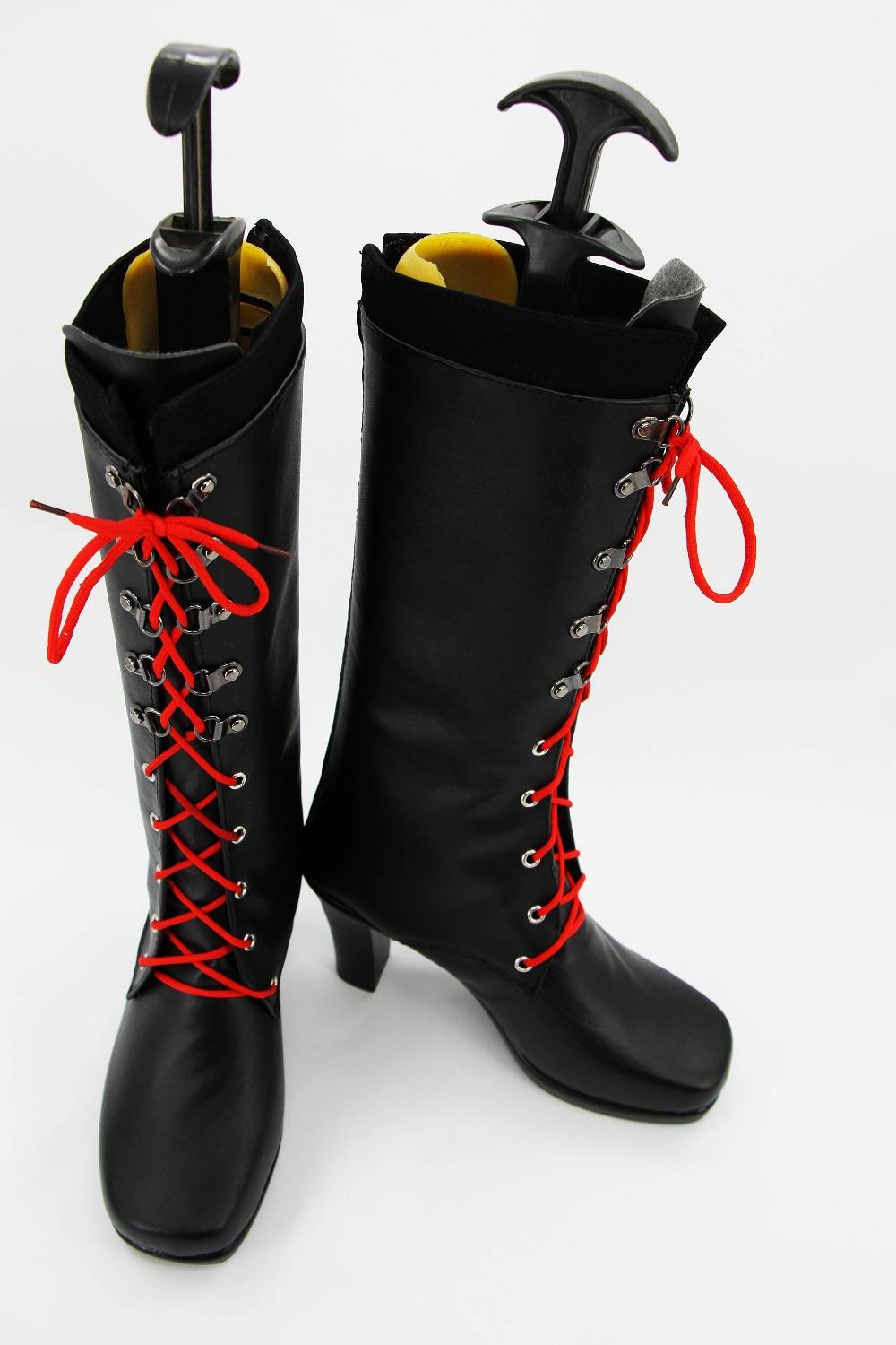 Изображение товара: Аниме Danganronpa 2 джунко эношима, сапоги для косплея, обувь на высоком каблуке со шнуровкой, Новинка