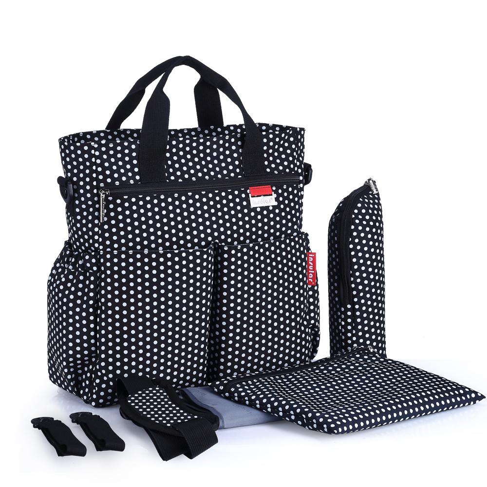 Изображение товара: Сумка для детских подгузников, Стильная черная стильная сумка для мам для подгузников, Вместительная женская сумка, сумка для детской коляски