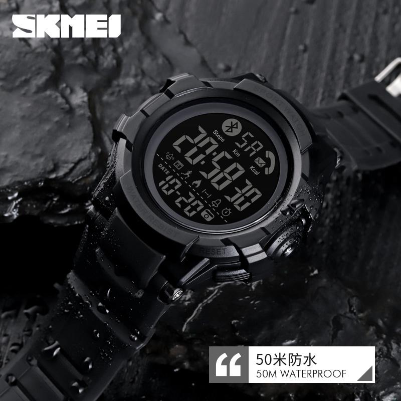 Изображение товара: SKMEI Модные Bluetooth Смарт часы для мужчин без заряда выносливость способность движения следящий шагомер мужские спортивные часы reloj inteligente
