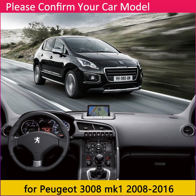 Изображение товара: Для Peugeot 3008 2008 ~ 2016 MK1 3008GT GT Противоскользящий коврик для приборной панели коврик для защиты от солнца Dashmat защита ковра автомобильные аксессуары 2010