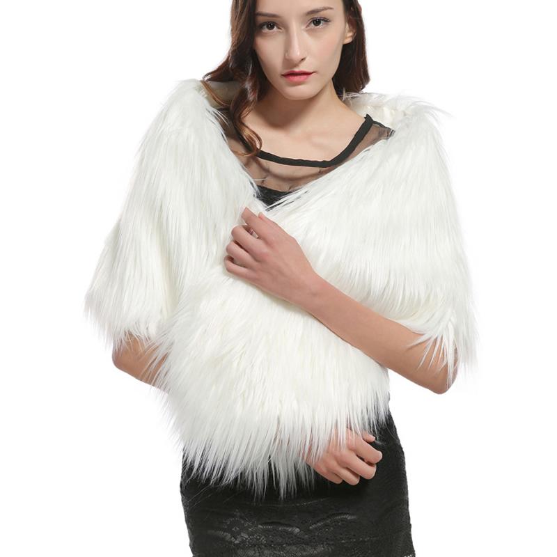 Изображение товара: Пальто-накидка женское из искусственного меха, черного и белого цвета, Осень-зима 2019