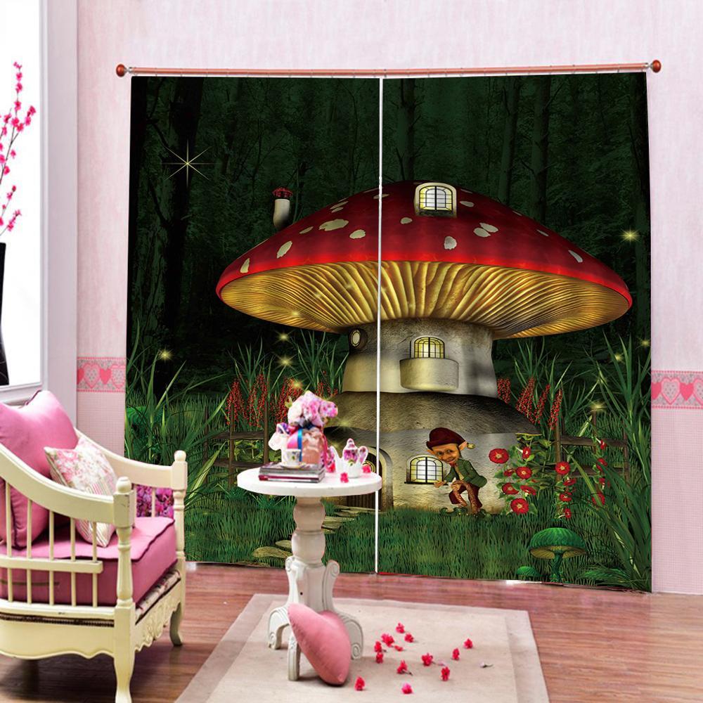 Изображение товара: Гриб шторы для дома детские шторы занавес для офиса Спальня 3D окна шторы Роскошные гостиная украсить Cortina