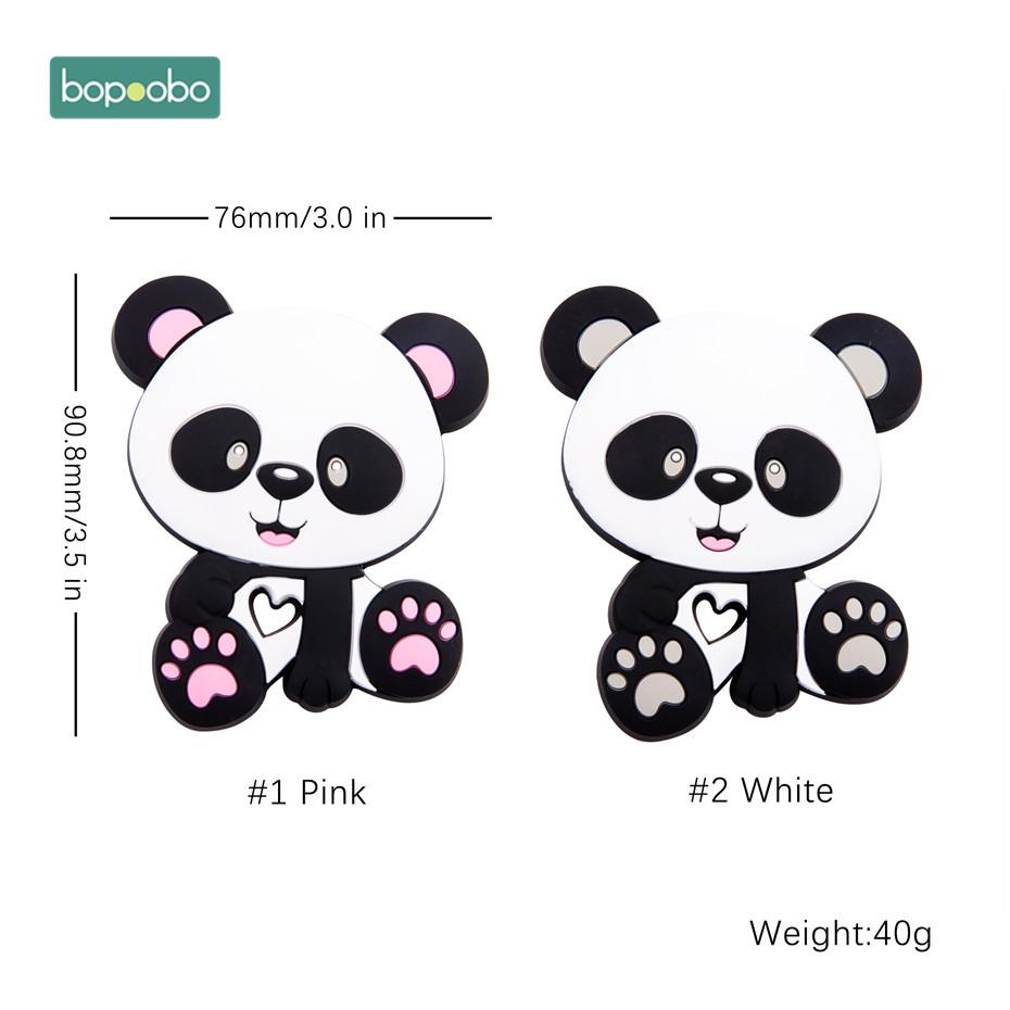 Изображение товара: Bopoobo 1 шт. BPA Бесплатный Детский силиконовый Прорезыватель панда пищевой жевательный ожерелье-прорезыватель аксессуары для новорожденных