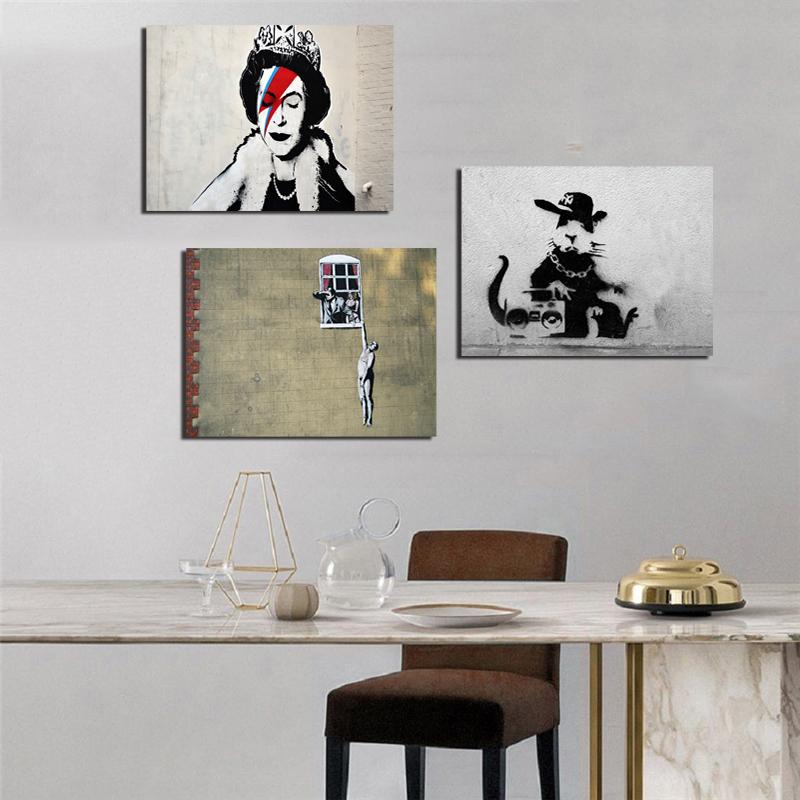Изображение товара: Солдатская мышь уличное искусство граффит постер Картина на холсте спальня настенное Искусство декоративные картины для гостиной домашний декор