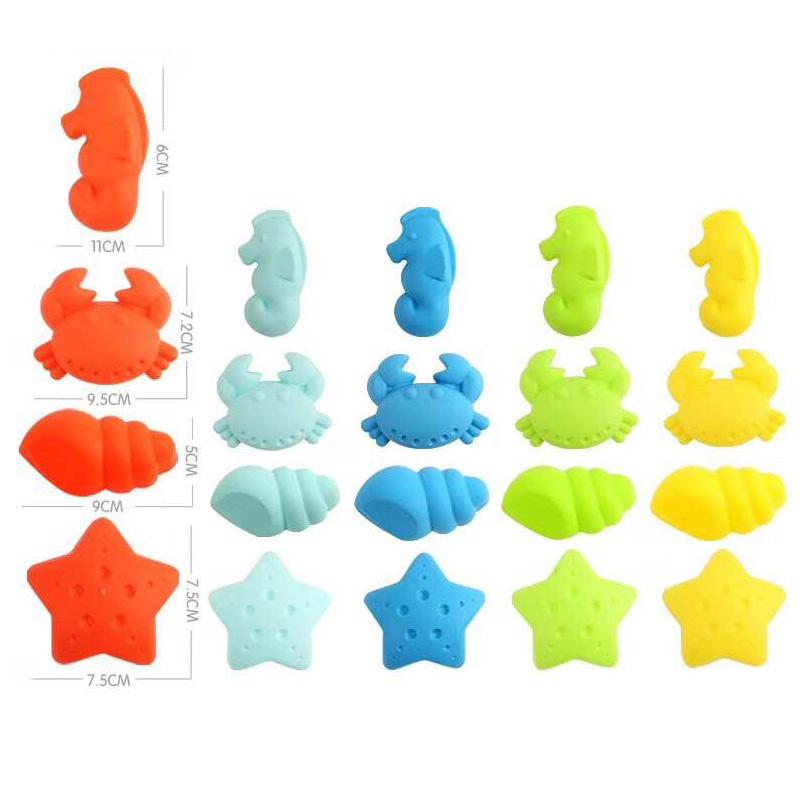 Изображение товара: Летние Силиконовые Мягкие Детские пляжные игрушки Детский сетчатый мешок набор игрушек для ванны пляжные вечерние коляска ведро с уткой песок инструмент пресс-формы воды Ga