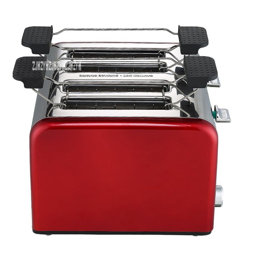 Изображение товара: Семейный автоматический электрический тостер HT-6218, коммерческая 6-ступенчатая Регулируемая хлебопечка, многофункциональная 4-х ломтиковая хлебопечка