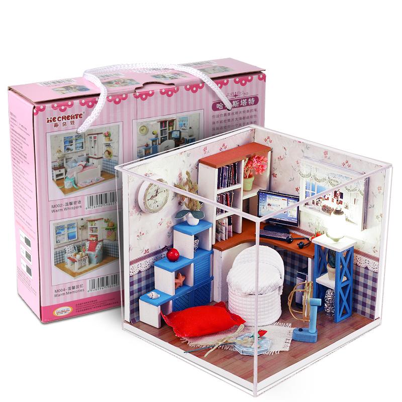 Изображение товара: Миниатюрный Кукольный 3d-дом, деревянный дом «сделай сам», миниатюрная модель, миниатюрный кукольный домик, миниатюрная мебель, подарок для детей на день рождения