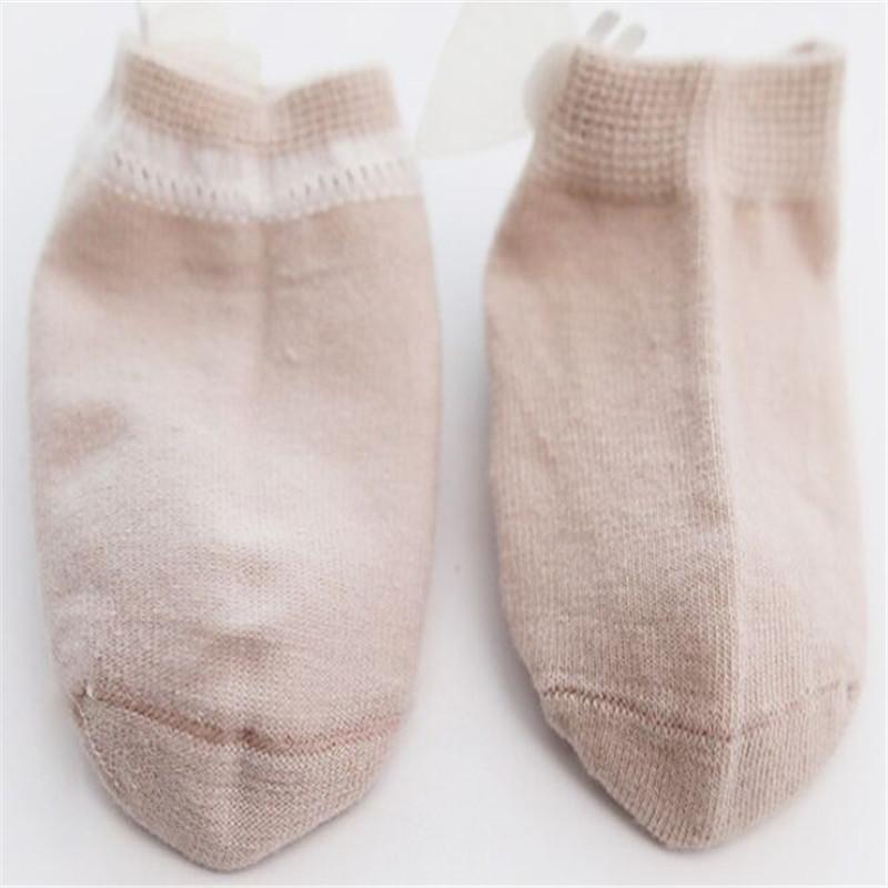 Изображение товара: 3 пары/Лот, носки для девочек 0-24 месяцев, весна-лето, однотонные нескользящие носки-тапочки для малышей, мягкие хлопковые носки