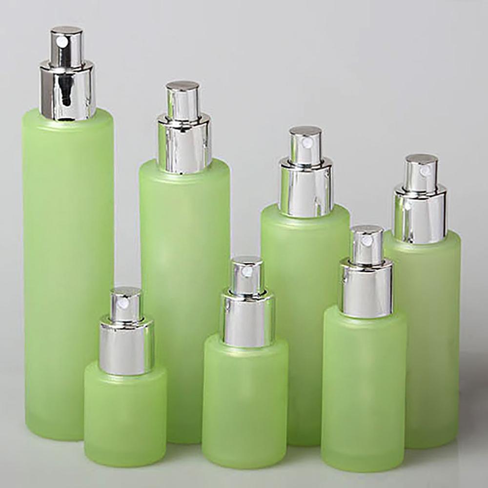 Изображение товара: 4oz бутылка для лосьона, 120 мл пустая Зеленое матовое стекло насос Брызга тумана контейнер