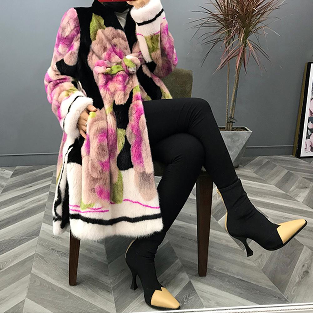 Изображение товара: Шуба женская Норковая длинная, теплая, 2019