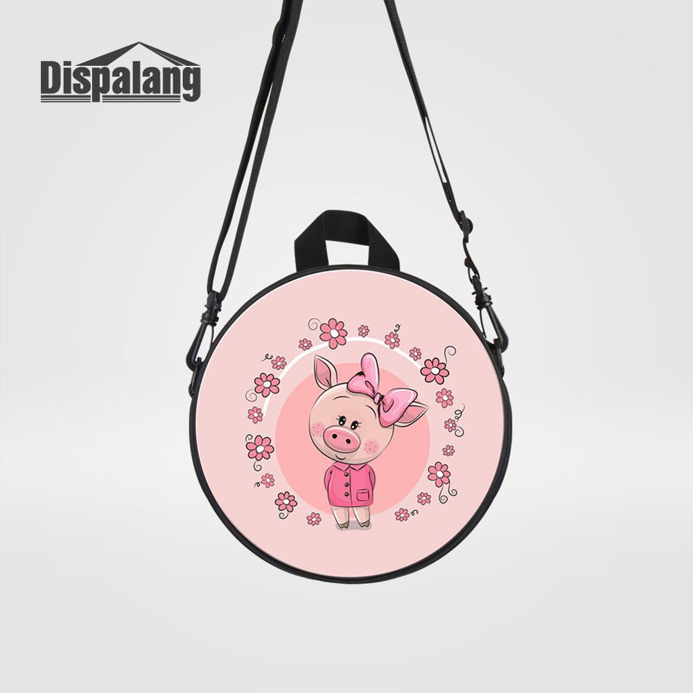 Изображение товара: Детская маленькая круглая сумка-мессенджер для детского сада мультфильм свинья животное рюкзак для школьницы милая сумочка школьная сумка через плечо