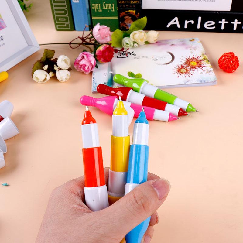 Изображение товара: 50 шт. кавайные шариковые ручки, креативный удлинитель, шариковая ручка для боулинга для школы, офисные принадлежности, милые канцелярские подарки для детей