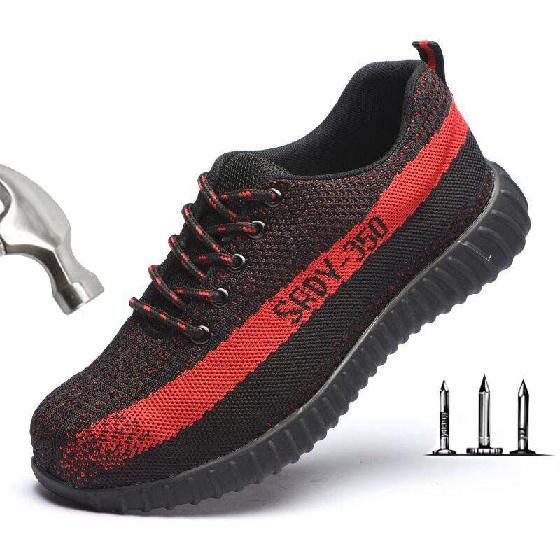 Изображение товара: Мужские защитные кроссовки со стальным носком, дышащие, защищающие от прокалывания, повседневная рабочая обувь, для улицы
