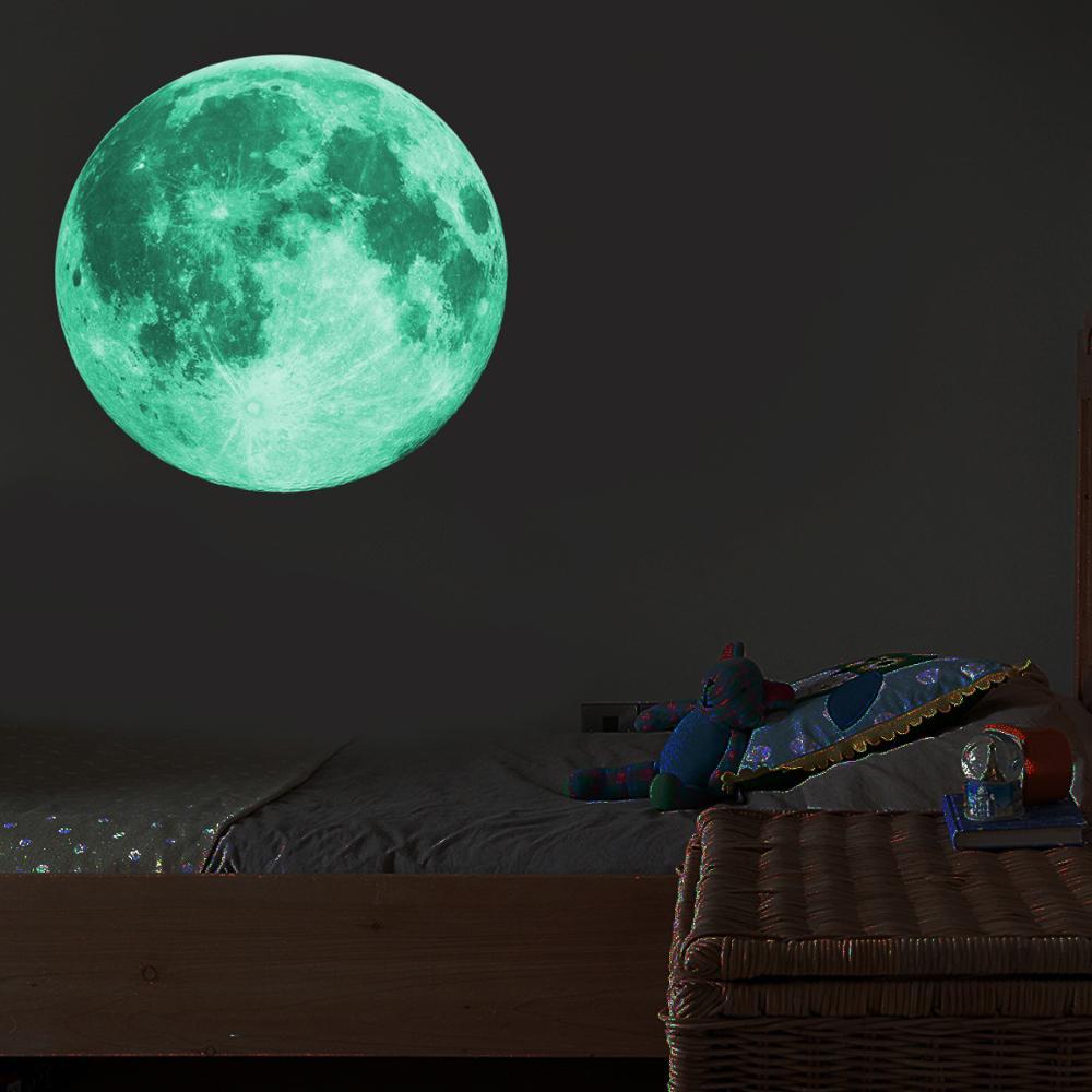 Изображение товара: Светящаяся луна, настенный стикер для детского дома, для детского сада, спальни, гостиной, декоративные настенные Стикеры