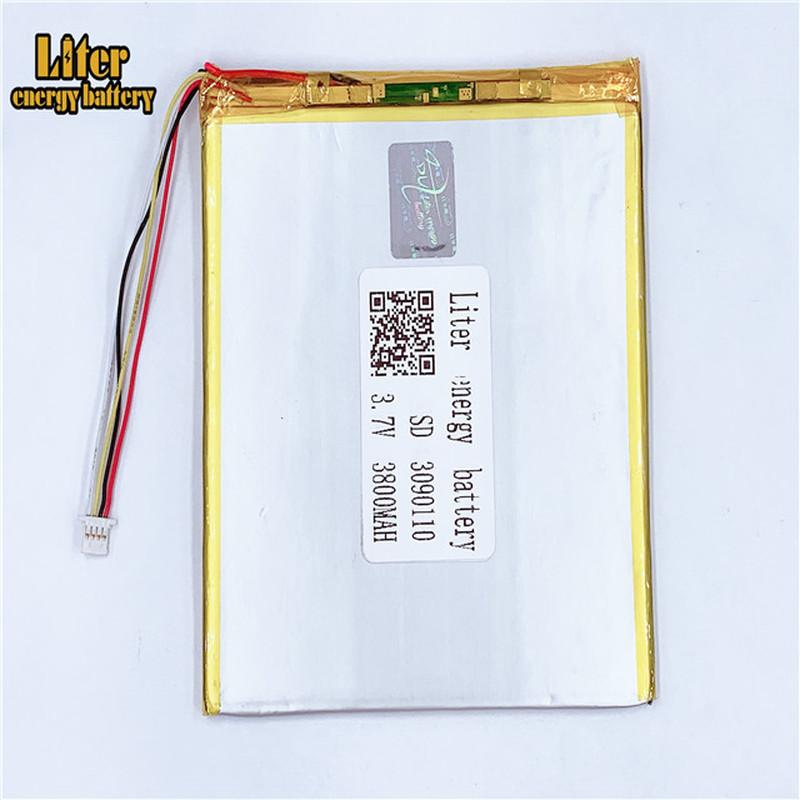 Изображение товара: Штепсельная Вилка 1,0-4 P Lipo Tablet PC battery 3,7 V 3090110 перезаряжаемая литий-полимерная батарея 3800mah