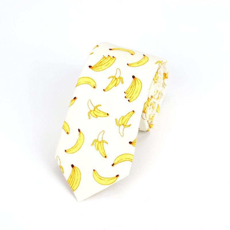 Изображение товара: Галстук мужской, Повседневный, узкий, с принтом дерева, банан, груша, 2019