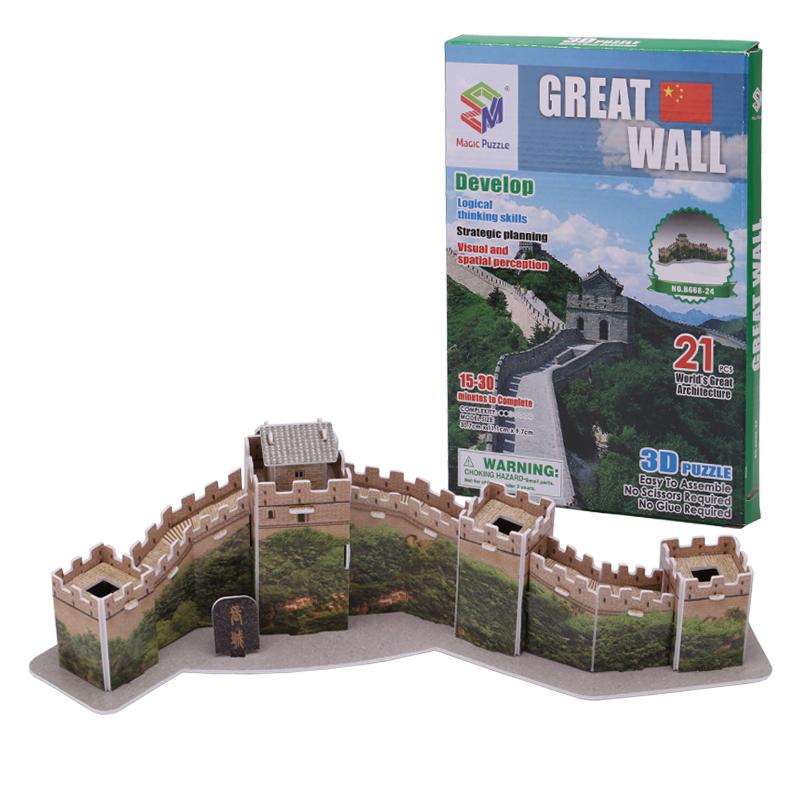 Изображение товара: Картонная Игрушка-пазл, 3D всемирно известные строительные модели Great Wall, строительные наборы, обучающие игрушки для детей на Рождество