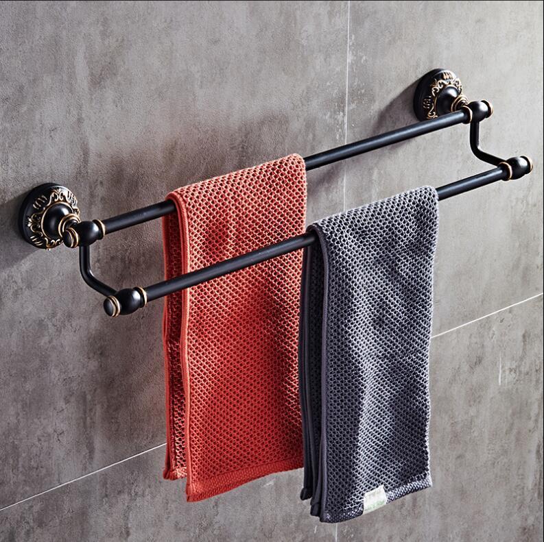 Изображение товара: Black and Gold Carved Bathroom Accessories Set Aluminum Bath Hardware Sets Towel Rack,Paper holder Toilet Brush Holder towel bar
