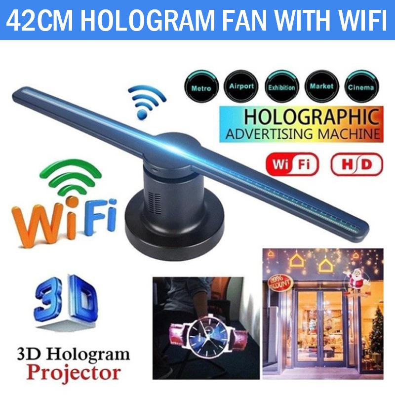 Изображение товара: 3D голограмма проектор вентилятор Wifi голографический Забавный магазин знаки для светодиодного дропшиппинга