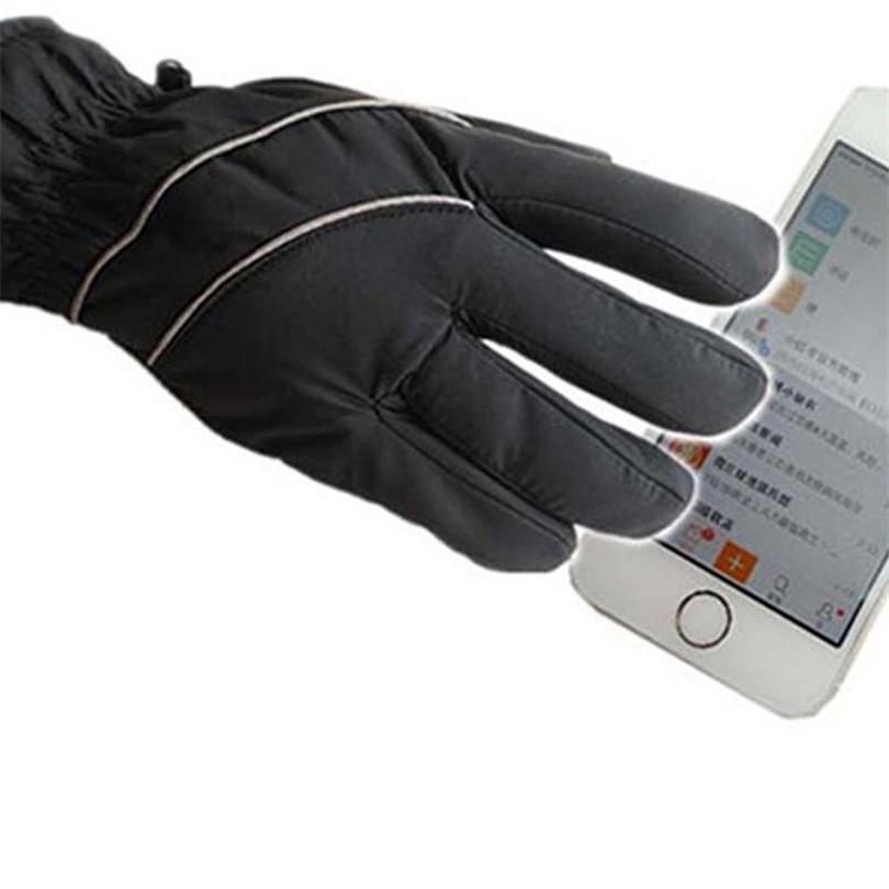 Изображение товара: Зимние теплые варежки для сенсорного экрана, мужские велосипедные перчатки для снегохода, водонепроницаемые ветрозащитные противоскользящие мужские черные велосипедные перчатки для верховой езды