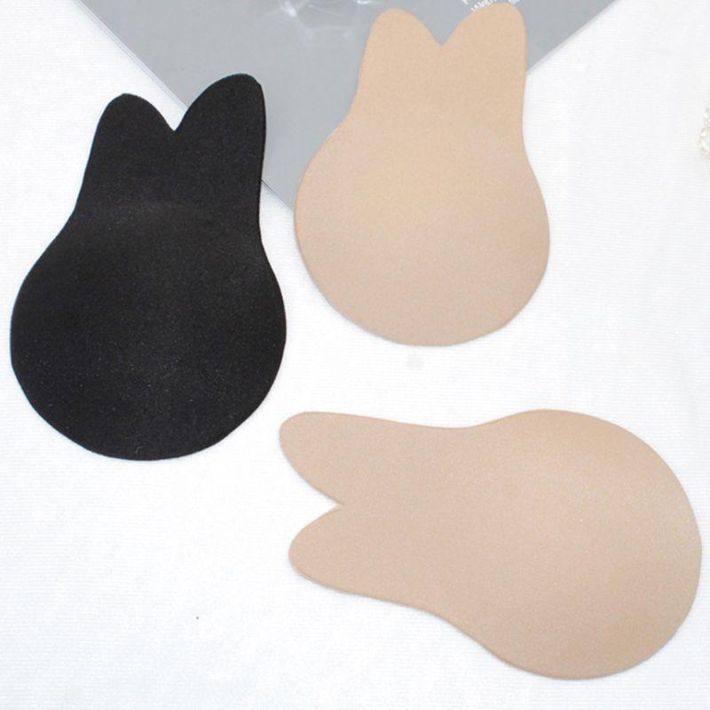 Изображение товара: Клейкие накладки на соски для женщин, с кошачьими ушками, невидимые силиконовые ленты для груди, наклейки на грудь без бретелек