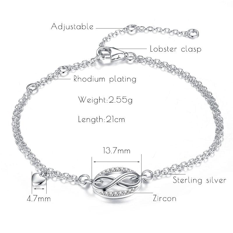 Изображение товара: Женский браслет из серебра 2019 пробы, с подвесками-звеньями