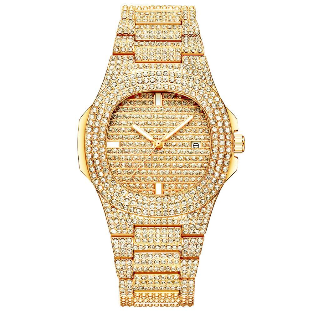 Изображение товара: Часы наручные женские кварцевые, роскошные золотистые водонепроницаемые дизайнерские с браслетом из нержавеющей стали, с календарем