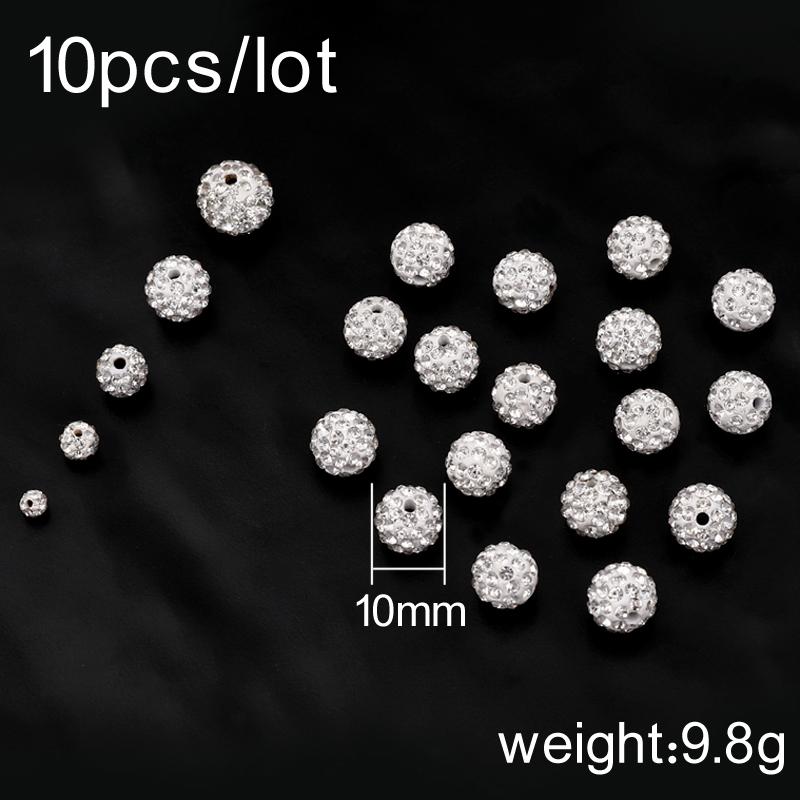 Изображение товара: Хит 10 шт 4 6 8 10 12 мм Стразы круглые полимерные глиняные бусины для браслета ожерелье серьги DIY хрустальный шар для изготовления ювелирных изделий