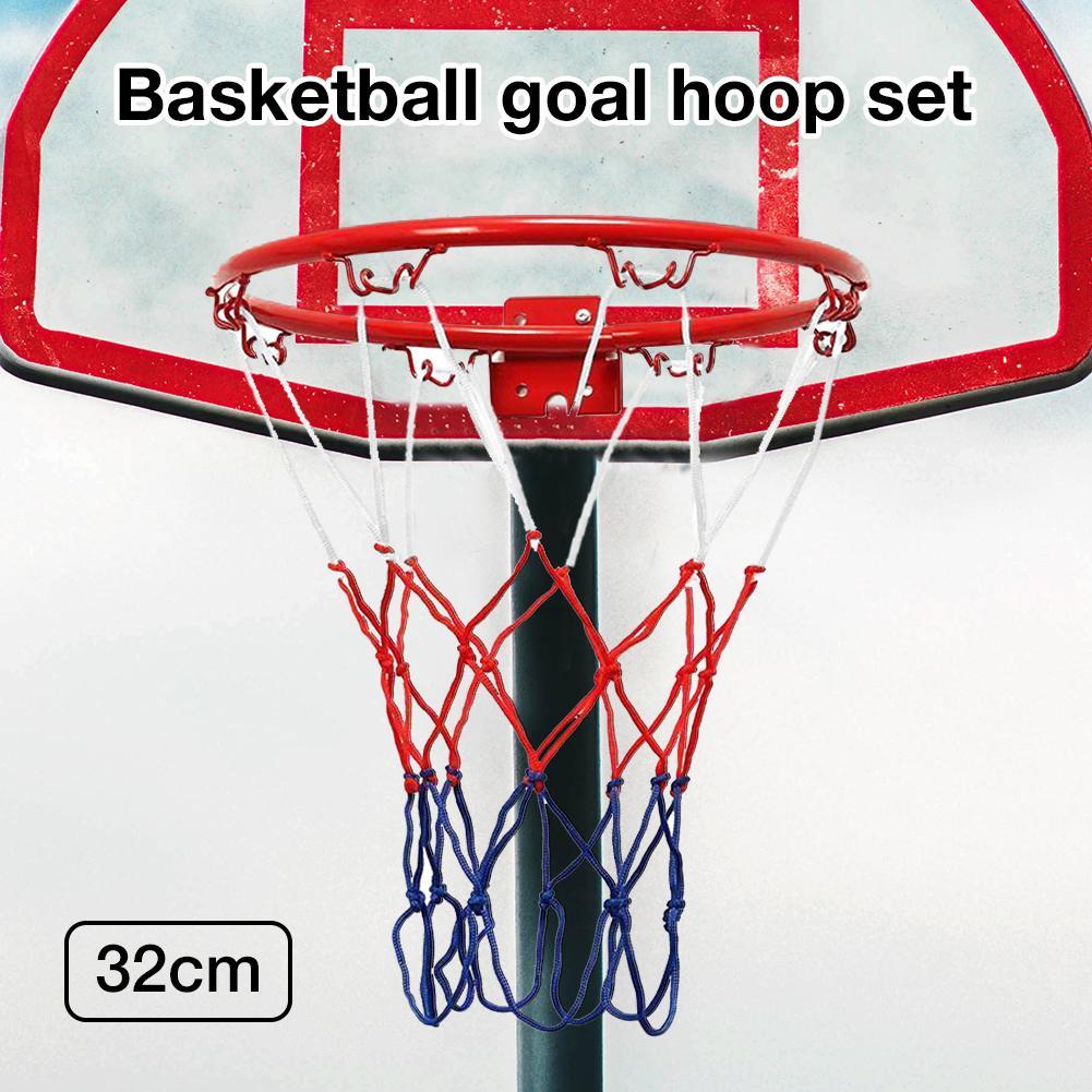 Изображение товара: Стальная подвесная баскетбольная настенная баскетбольная оправа с винтовым креплением ободная сетка спортивная сетка для помещений и улицы 32 см