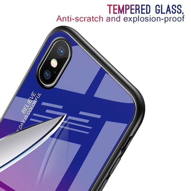 Изображение товара: Gradient For Iphone 7 Case Iphone XS Max Case 8plus 7plus 6S 6Plus Luxury Brand Tempered Glass Back Cover For Iphone X Case XR