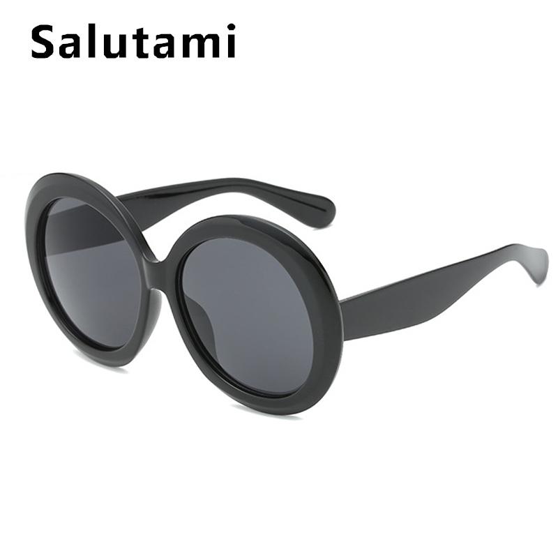 Изображение товара: Солнцезащитные очки в большой оправе для мужчин и женщин, винтажные оверсайз с градиентными линзами, чёрные, зелёные, в круглой оправе