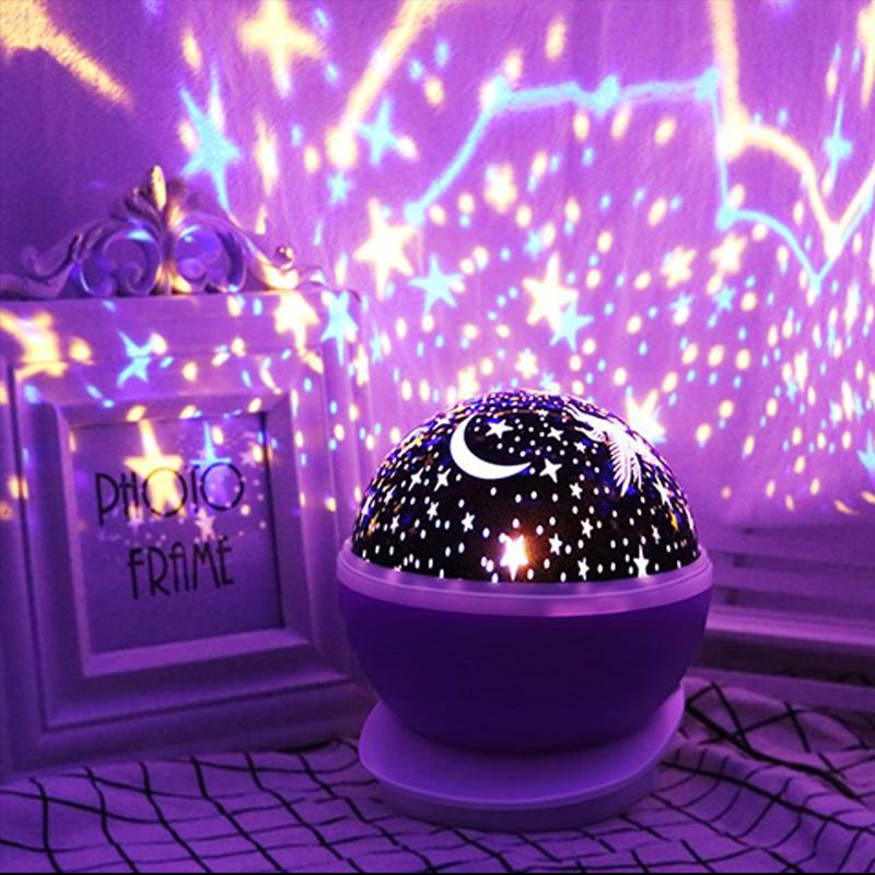 Изображение товара: Вращающийся ночник для вечерние с проекцией звездного неба, Светодиодный настольный светильник с USB-разъемом, Аккумуляторный ночной Светильник