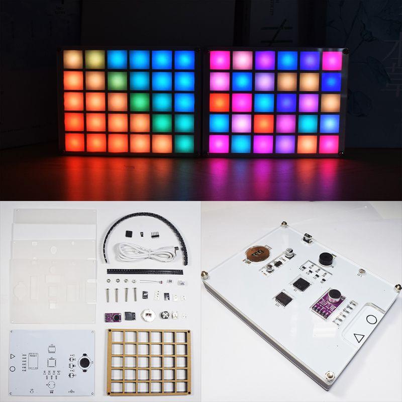 Изображение товара: Многофункциональный светодиодный Прохладный музыкальный спектр красочная палитра часы DIY Электронный набор