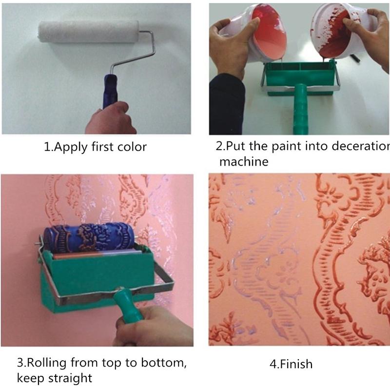 Изображение товара: Машинка для рисования стен, двухцветная кисточка 7 дюймов, 3d-узор, инструменты для украшения обоев