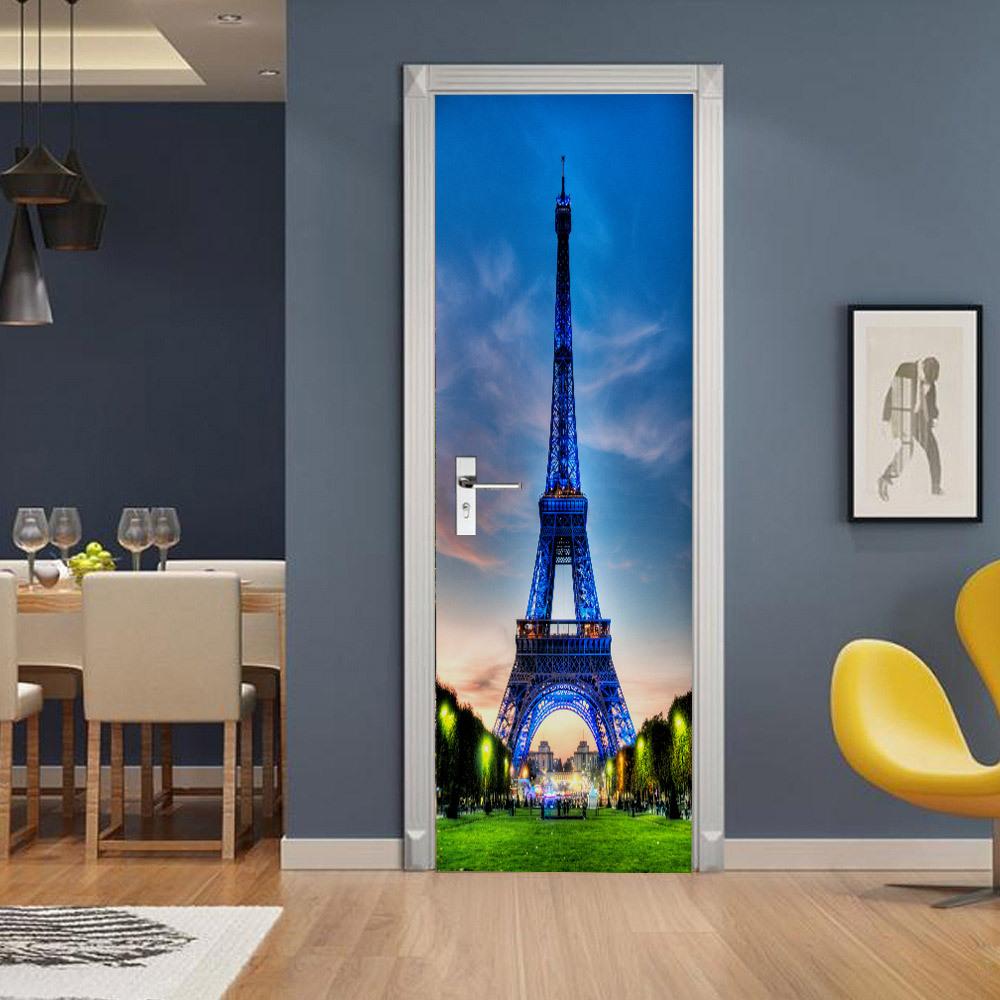 Изображение товара: Франция Парижское полотенце двери стикер DIY наклейки для домашнего декора самоклеющиеся обои водоотталкивающие обои для спальни двери