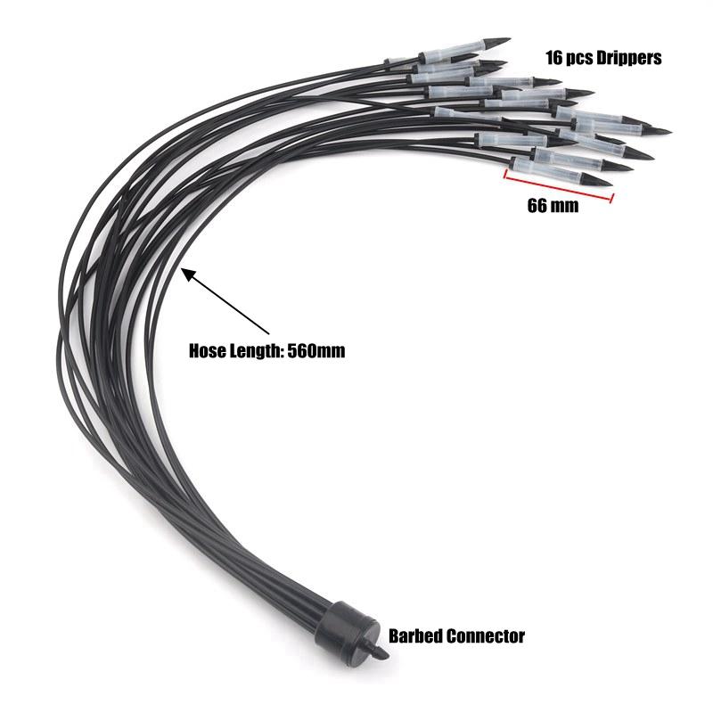 Изображение товара: Набор капель с 16 головками для садоводства, бонсай, горшечных цветов, система капельного орошения, распылитель, ирригатор растений