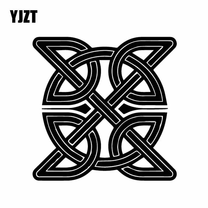 Изображение товара: YJZT 15,8 см * 15,8 см интересный кельтский религиозный символ виниловая наклейка красивая наклейка с автомобилем черный/серебряный цвет