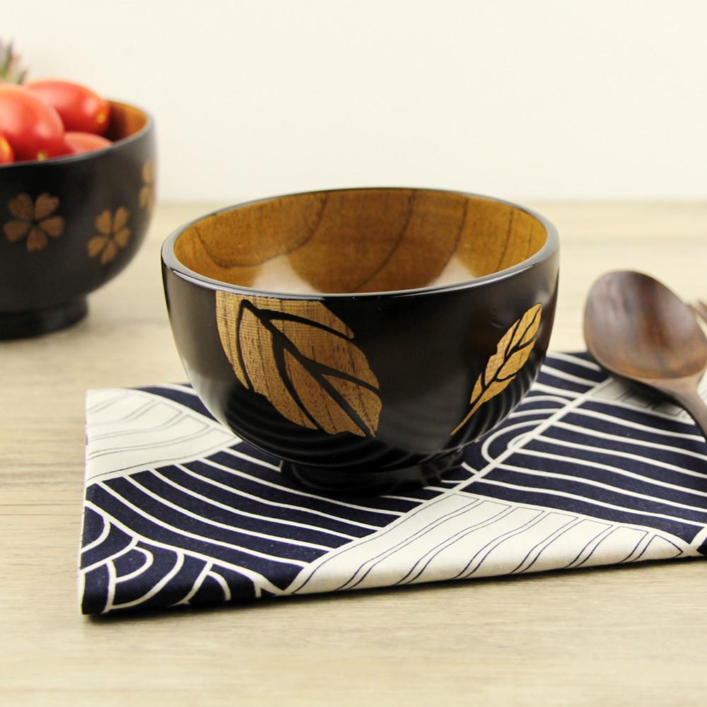 Изображение товара: Японские салатные чаши из натурального дерева Jujube, круглые деревянные рисовые чаши, экологически безопасные столовые приборы 1 шт.