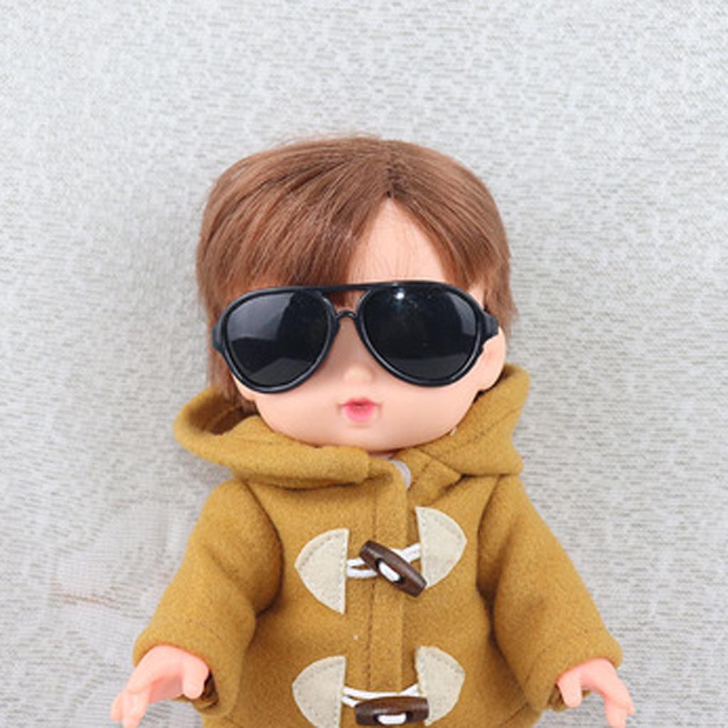 Изображение товара: Модные куклы, солнцезащитные очки для 10-дюймовых кукол, овальные очки, очки для куклы меллчан, аксессуары, черный