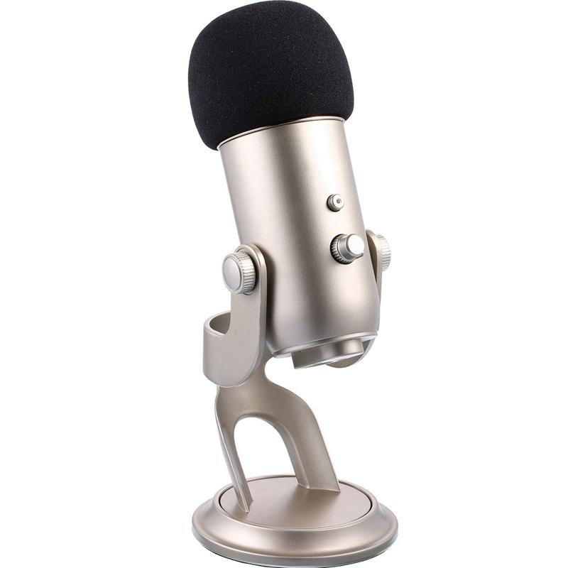 Изображение товара: Чехол для микрофона губка микрофон ветровое стекло для Blue Yeti, Yeti Pro конденсаторный микрофон (губка и пушистое ветровое стекло, 2 упаковки)