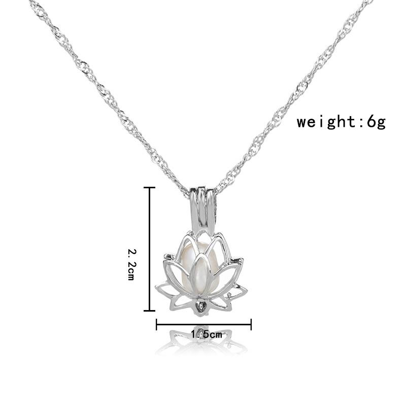 Изображение товара: Ожерелье женское, светящееся в темноте, с лотосом, 3 цвета, подвеска в форме цветка