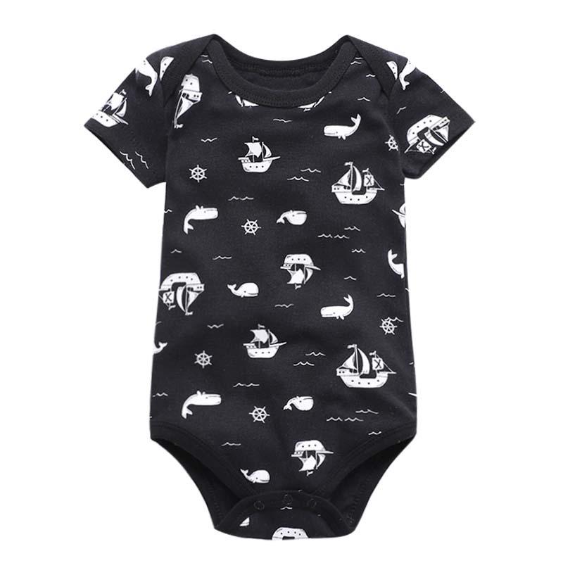 Изображение товара: Одежда с короткими рукавами для маленьких мальчиков; Комбинезон для маленьких девочек; Цельный комбинезон для новорожденных детей 0-24 месяцев