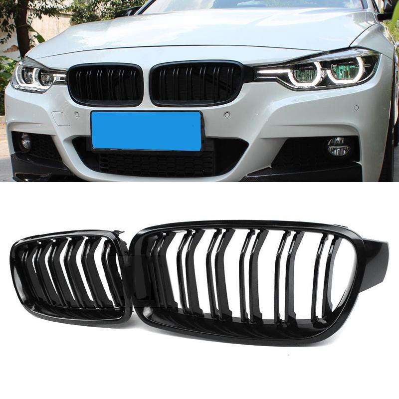 Изображение товара: car Grilles Gloss Black Front Kidney Grille replacement accessories parts for BMW F30 F31 320i 328i 335i Sedan/Wagon 2012-2017