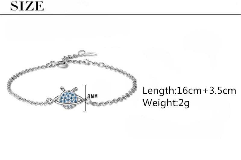 Изображение товара: Женские серебряные браслеты Everoyal, модные браслеты из серебра 925 пробы с кристаллами божьей коровки, аксессуары для принцесс