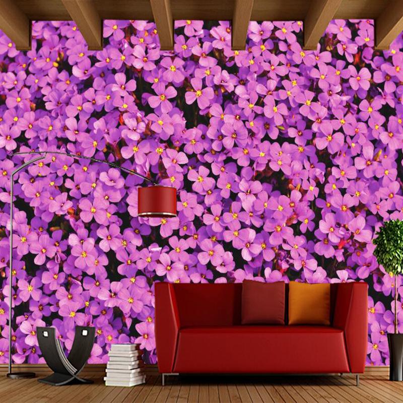 Изображение товара: Настенные обои с цветами на заказ, фиолетовые цветочные росписи для гостиной, спальни, декоративные водонепроницаемые обои
