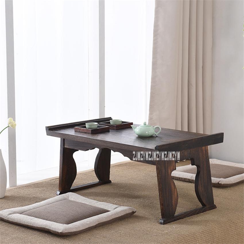 Изображение товара: 041 складной чайный столик из массива дерева гунфу, домашний квадратный чайный столик в стиле татами, складной чайный столик с плавающим окном для балкона