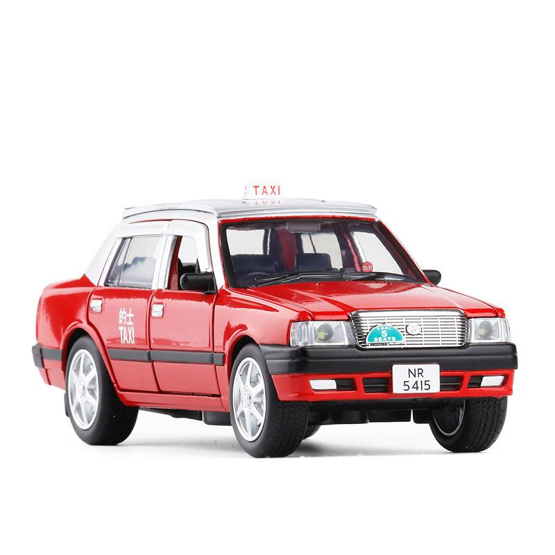 Изображение товара: Горячая продажа 1:32 Гонконг такси цинковый сплав модель, моделирование детский звук и свет оттяните назад Модель такси игрушки, бесплатная доставка