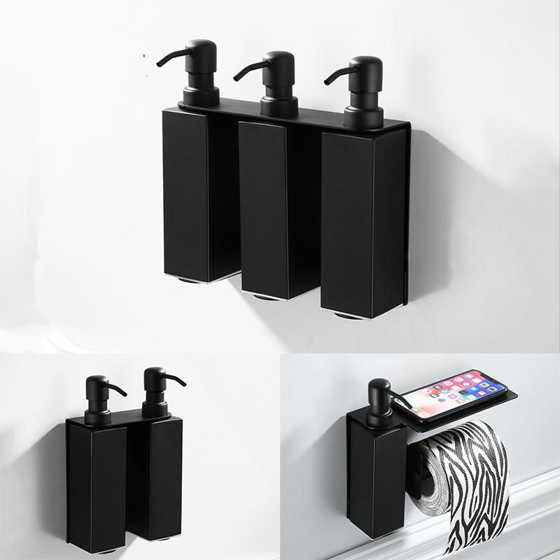 Изображение товара: Soap Dispenser Wall mounted Black bathroom Hand Liquid Soap Dispenser/kitchen soap dispenser 304 Stainless Steel Shampoo bottles